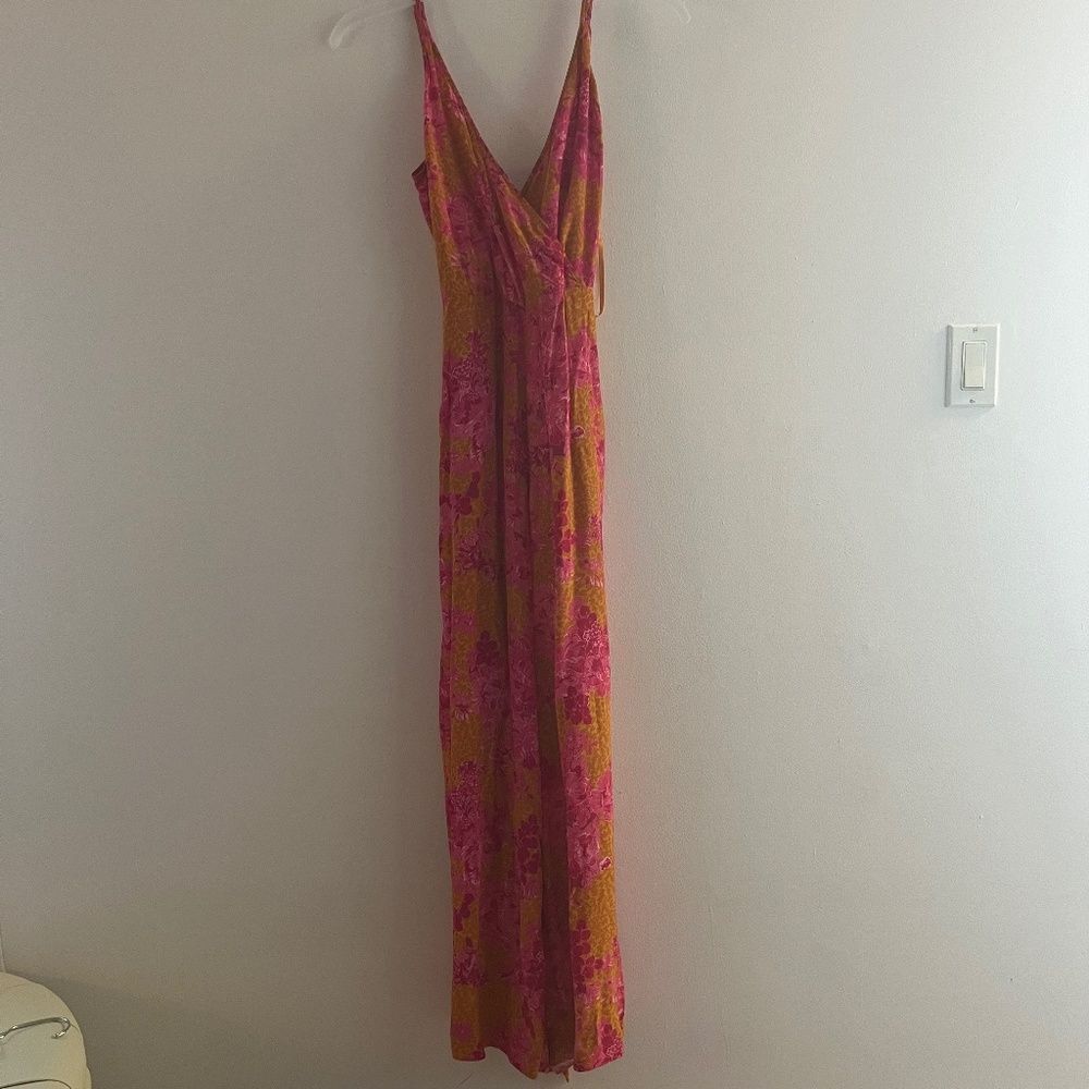 TED BAKER Jumpsuits Women Sleeveless Floral cross neck SIZE 3 zip open back
